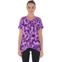 Purple Abstract Cut Out Side Drop Tee View1