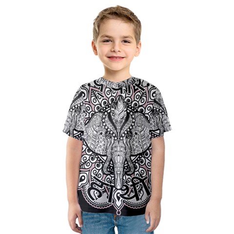 Ornate Hindu Elephant  Kids  Sport Mesh Tee by Valentinaart