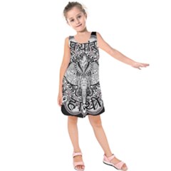 Ornate Hindu Elephant  Kids  Sleeveless Dress