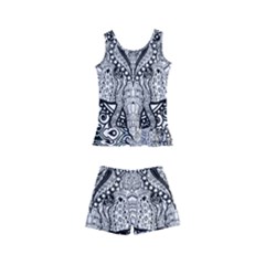 Ornate Hindu Elephant  Kid s Boyleg Swimsuit by Valentinaart