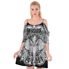 Ornate Hindu Elephant  Cutout Spaghetti Strap Chiffon Dress by Valentinaart