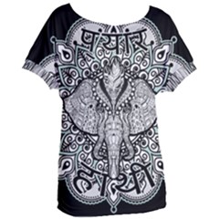 Ornate Hindu Elephant  Women s Oversized Tee by Valentinaart