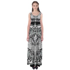 Ornate Hindu Elephant  Empire Waist Maxi Dress by Valentinaart