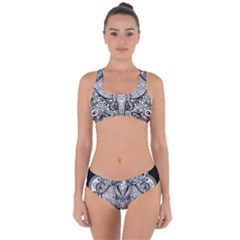 Ornate Hindu Elephant  Criss Cross Bikini Set by Valentinaart