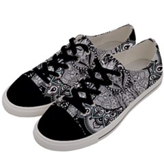 Ornate Hindu Elephant  Men s Low Top Canvas Sneakers by Valentinaart