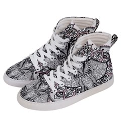 Ornate Hindu Elephant  Women s Hi-top Skate Sneakers by Valentinaart