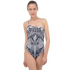 Ornate Hindu Elephant  Classic One Shoulder Swimsuit