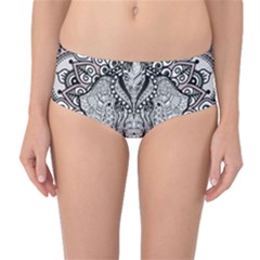 Ornate Hindu Elephant  Mid-waist Bikini Bottoms by Valentinaart