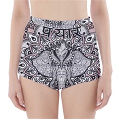 Ornate Hindu Elephant  High-waisted Bikini Bottoms by Valentinaart