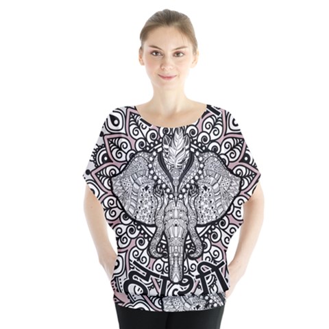 Ornate Hindu Elephant  Blouse by Valentinaart