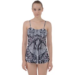 Ornate Hindu Elephant  Babydoll Tankini Set by Valentinaart