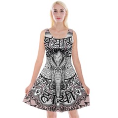 Ornate Hindu Elephant  Reversible Velvet Sleeveless Dress by Valentinaart