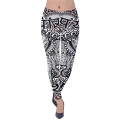 Ornate Hindu Elephant  Velvet Leggings by Valentinaart