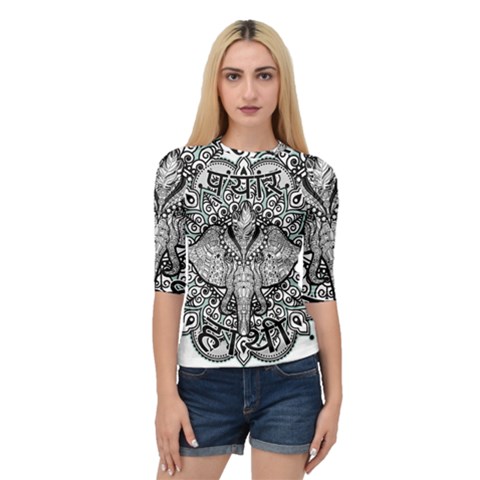 Ornate Hindu Elephant  Quarter Sleeve Raglan Tee by Valentinaart