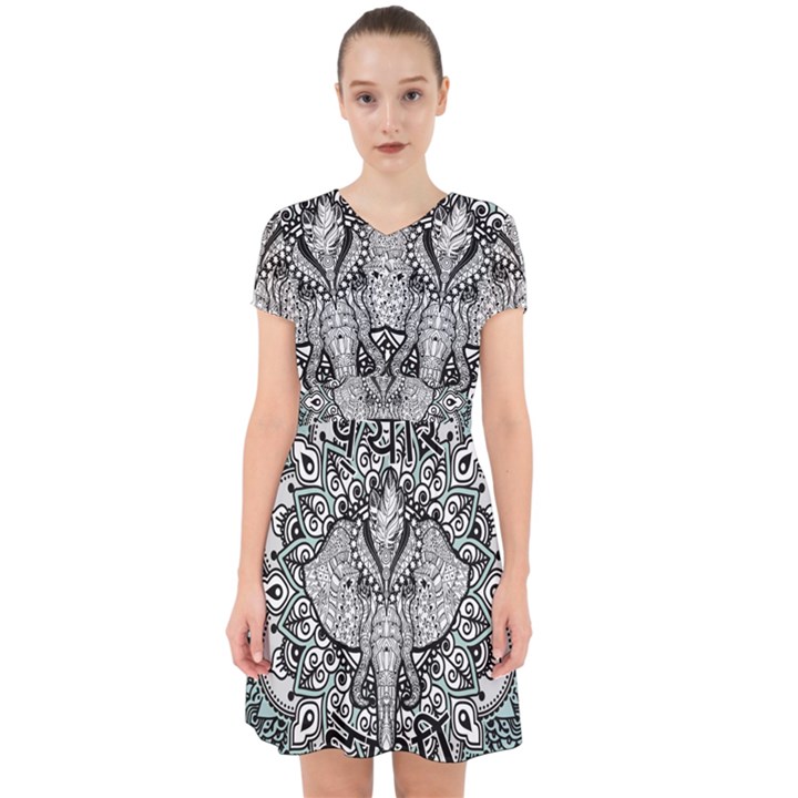 Ornate Hindu Elephant  Adorable in Chiffon Dress