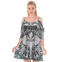 Ornate Hindu Elephant  Cutout Spaghetti Strap Chiffon Dress by Valentinaart