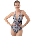 Ornate Hindu Elephant  Halter Cut-Out One Piece Swimsuit View1