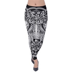 Ornate Hindu Elephant  Velvet Leggings by Valentinaart