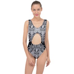 Ornate Hindu Elephant  Center Cut Out Swimsuit