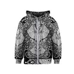 Ornate Hindu Elephant  Kids  Zipper Hoodie by Valentinaart