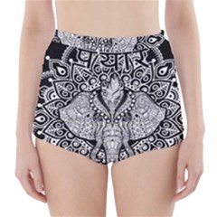 Ornate Hindu Elephant  High-waisted Bikini Bottoms by Valentinaart