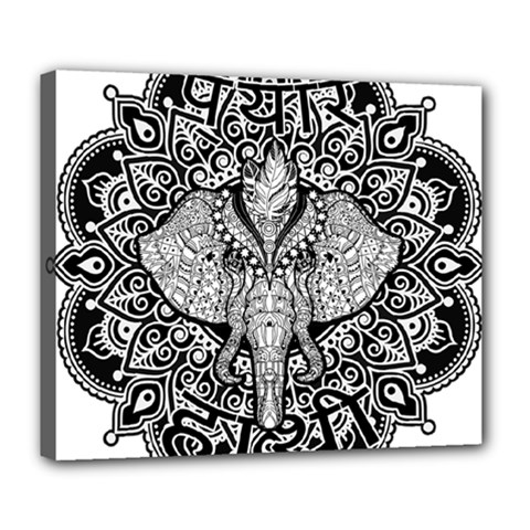 Ornate Hindu Elephant  Deluxe Canvas 24  X 20   by Valentinaart