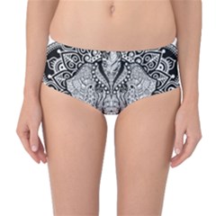 Ornate Hindu Elephant  Mid-waist Bikini Bottoms by Valentinaart