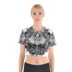 Ornate Hindu Elephant  Cotton Crop Top by Valentinaart