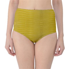 Yellow Alligator Skin Classic High-waist Bikini Bottoms by LoolyElzayat