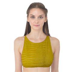 Yellow Alligator Skin Tank Bikini Top by LoolyElzayat