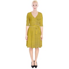 Yellow Alligator Skin Wrap Up Cocktail Dress by LoolyElzayat