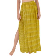 Yellow Alligator Skin Maxi Chiffon Tie-up Sarong by LoolyElzayat