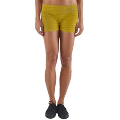 Yellow Alligator Skin Yoga Shorts by LoolyElzayat