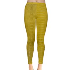 Yellow Alligator Skin Inside Out Leggings by LoolyElzayat