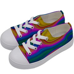 Colorful Waves Kids  Low Top Canvas Sneakers by LoolyElzayat