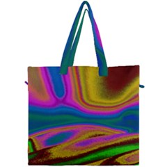 Colorful Waves Canvas Travel Bag