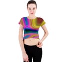 Colorful Waves Crew Neck Crop Top View1