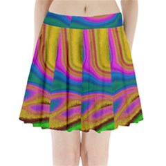 Colorful Waves Pleated Mini Skirt by LoolyElzayat