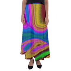 Colorful Waves Flared Maxi Skirt by LoolyElzayat