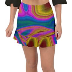 Colorful Waves Fishtail Mini Chiffon Skirt by LoolyElzayat