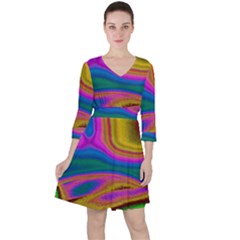 Colorful Waves Ruffle Dress by LoolyElzayat