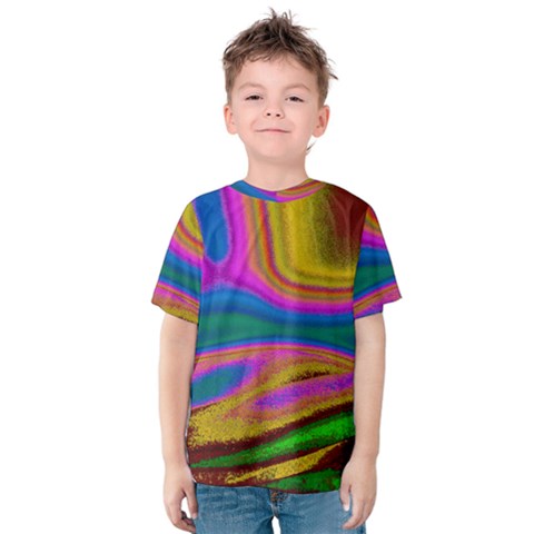 Colorful Waves Kids  Cotton Tee by LoolyElzayat