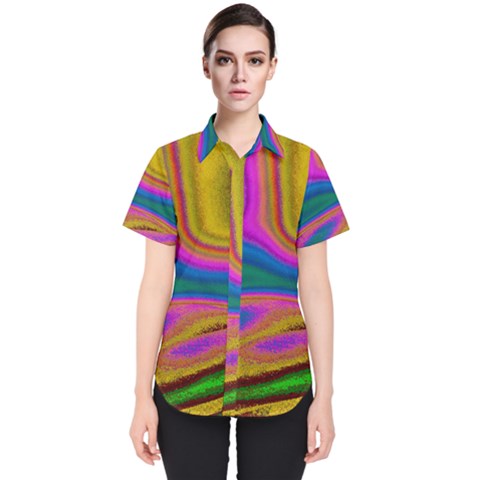 Colorful Waves Women s Short Sleeve Shirt by LoolyElzayat