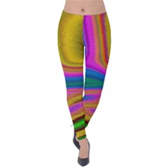 Colorful Waves Velvet Leggings by LoolyElzayat