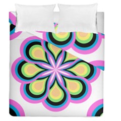 Colorful Feathers Mandala Duvet Cover Double Side (queen Size) by LoolyElzayat