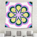 Colorful Feathers Mandala Square Tapestry (Large) View2