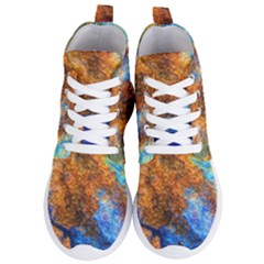 Blue Brown  Texture                              Women s Lightweight High Top Sneakers