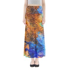 Blue Brown  Texture                                  Women s Maxi Skirt by LalyLauraFLM