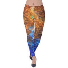 Blue Brown  Texture                                       Velvet Leggings