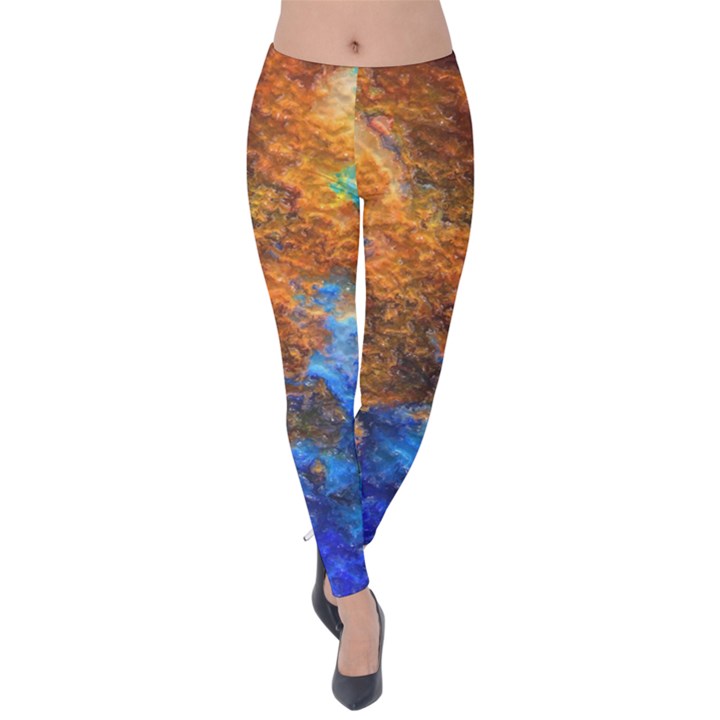 Blue brown  texture                                       Velvet Leggings